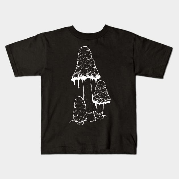 Ink Cap Mushrooms Kids T-Shirt by mycologist